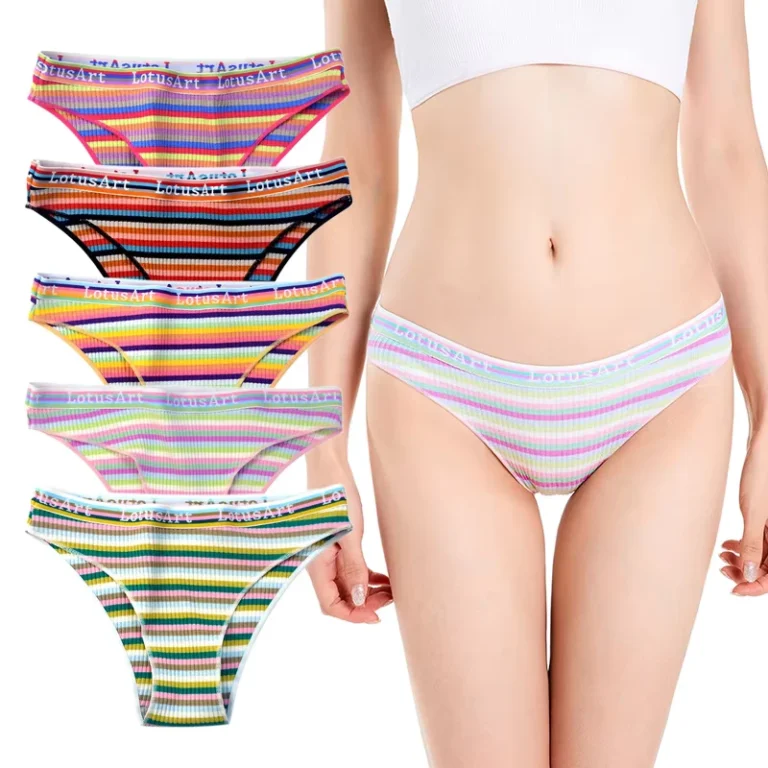 New-Fashion-Rainbow-Striped-Womens-Panties-Cute-Cotton-Underwear-Set-for-Girls-Ladies-Comfortable-Daily-Wear