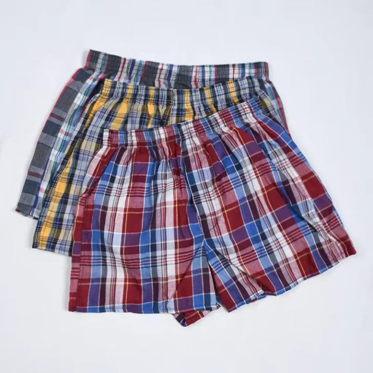 New-Home-Wear-Plaid-Shorts-Man-Cotton-Underwear-Briefs-Plus-Size-Mens-Shorts-Loose-Boxers-Shorts
