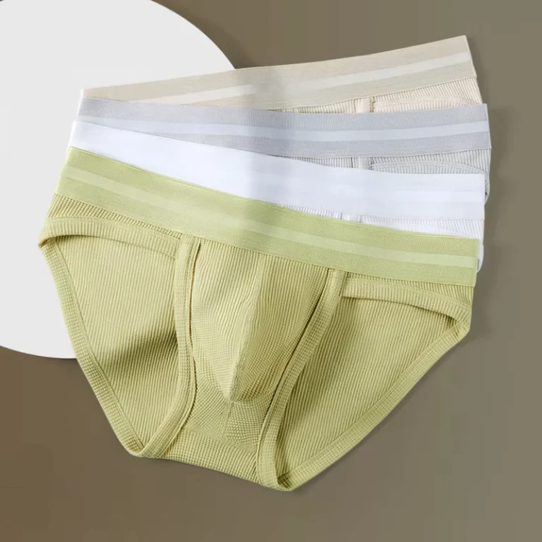 New-Mens-Mid-Rise-Knitted-Breathable-Antibacterial-ODM-All-season-Waffle-Cotton-Separate-Scrotum-Pouch-Modal-Cotton-Underwear