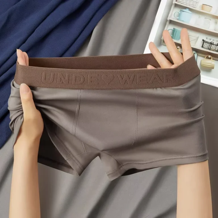 New-Mens-Retro-Underwear-Pure-Cotton-Melard-Color-Boxer-Briefs-Mid-rise-Comfortable-Breathable-Four-Corner-Cut