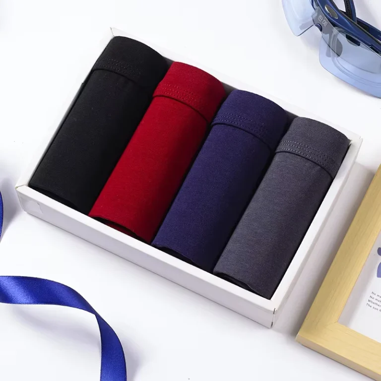 New-Mens-Underwear-Mens-Four-Cornered-Pure-Cotton-40S-Elastic-Cotton-and-Comfortable-Plus-Size-Mens-Flat-Bottom-Underpants