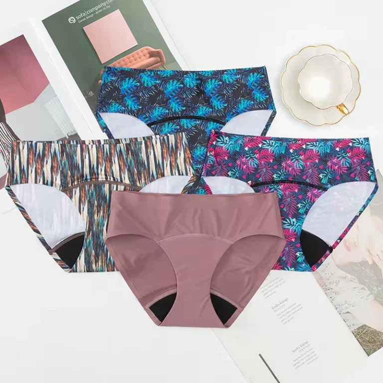 New-Plus-Size-Womens-Cotton-Underwear-4-Layer-Leak-Proof-Menstrual-Panties-Plain-Dyed