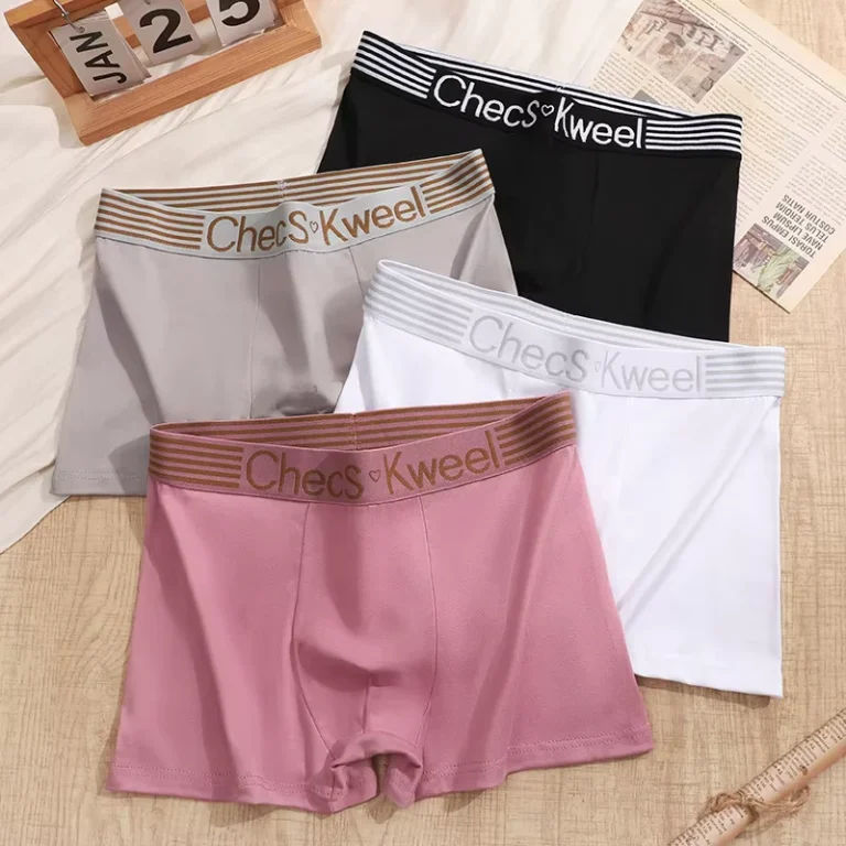 New-Product-Popular-Online-Mens-Boxer-Briefs-Large-Size-Mid-Waist-Knitted-Fabric-Dropshipping-with-Logo-on-Waist