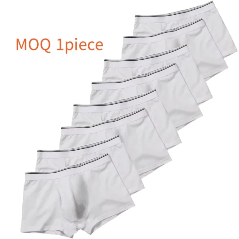 OEM-ODM-Factory-Produces-Pure-White-High-Quality-Mens-Boxers-Custom-logo-Loose-Mens-Shorts-Stretch-Mens-Underwear