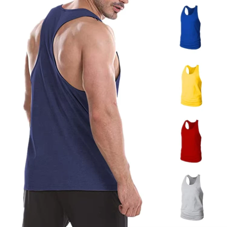 Oem-logo-Custom-100-Cotton-Sports-Mens-Work-Out-Gym-Bodybuilding-Men-Undershirt-tank-Top-Vest-Singlet-tank-Tops