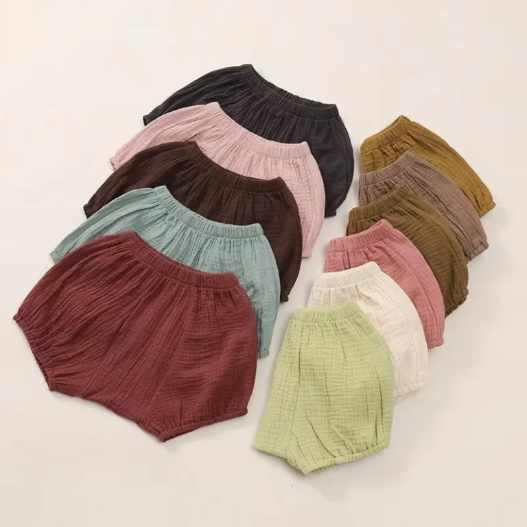 Organic-Cotton-Solid-Color-Summer-Eco-Friendly-Breathable-Unisex-Baby-Pants-Shorts-Muslin-Bloomers-Underwear