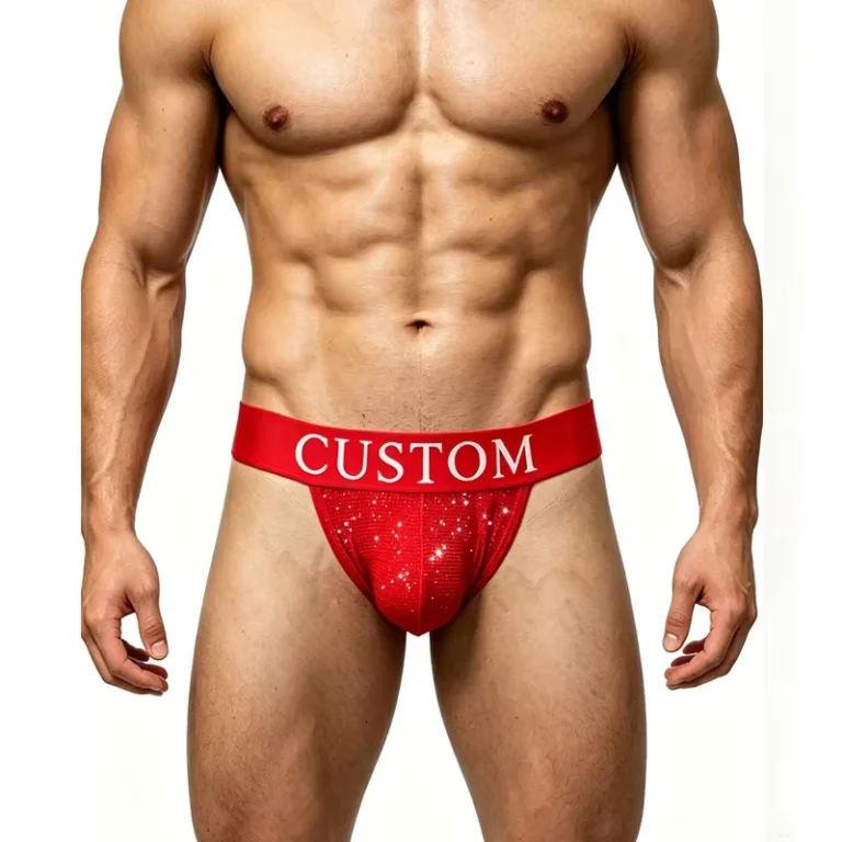 PATON-GARMENT-Custom-Waist-logo-Sexy-Men-Underwear-CRYSTAL-T-back-Jock-Thong-diamond-Jockstrap-Thongs