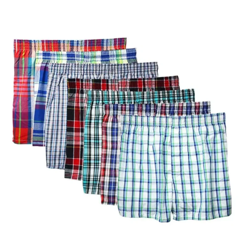 Para-Hombre-Mens-Plus-Size-6XL-Underwear-Cotton-Briefs-Boxers-Mens-Plaid-Striped-Loose-Trunks-Mens-Cotton-Boxer-Shorts