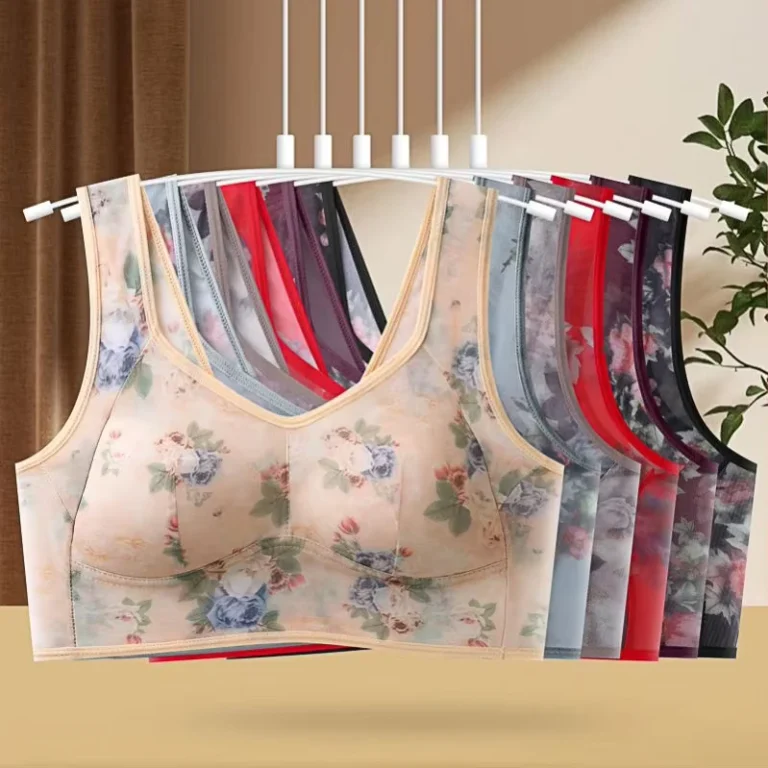 Plus-Size-Adjustable-Underwear-Womens-Gathering-Comfortable-Fixed-Cup-Holder-Anti-Sagging-Double-Breasted-Bra