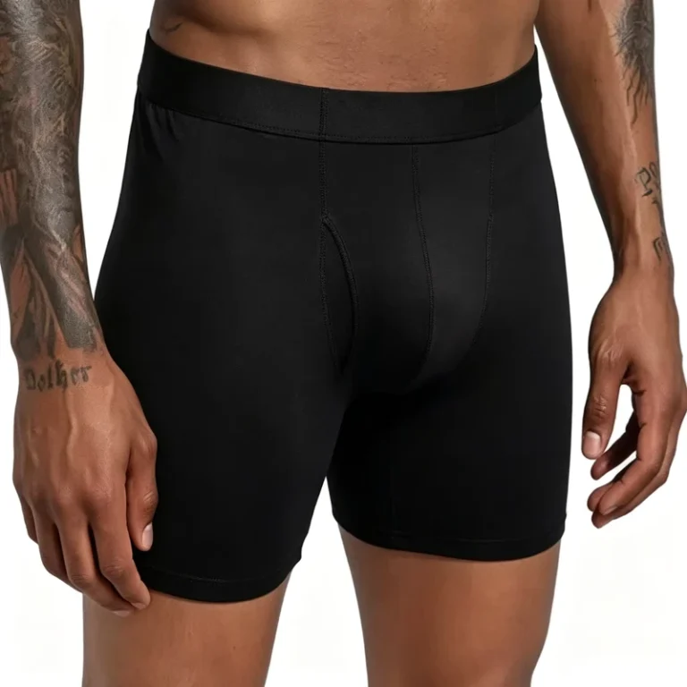 Plus-Size-Mens-Sports-Boxer-Briefs-Shaping-Anti-Chafe-Extended-Length-Breathable-Spandex-Underwear-Export-Quality