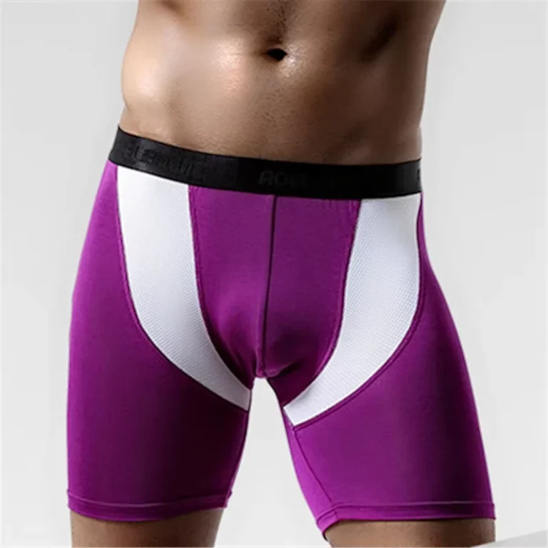 Plus-Size-Sports-Running-Extended-Anti-Wear-Leg-Underwear-Mans-Flat-Leg-Pants-5XL-4XL-3XL-2XL-XL-Ice-Silk-Mesh-Mens-Underwear