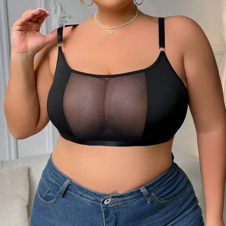 Plus-Size-Womens-Underwear-Sexy-Dress-Womens-Sexy-Bra-Set-Black-See-Through-Mesh-Breathable-Underwear