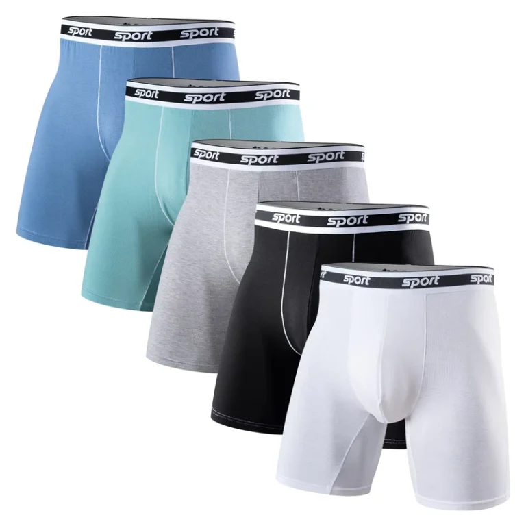 Popular-Soft-Comfortable-Modal-Solid-Color-Extended-Sports-Mens-Underwear-Boxer-Briefs-with-Logo