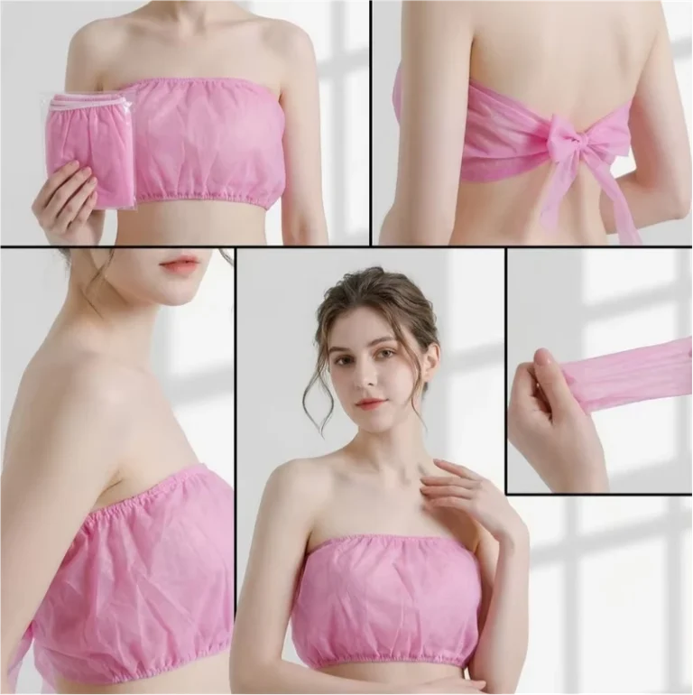 Premium-Disposable-Nonwoven-Woman-Bra-for-Tanning-Salons-Sunless-Tanning-Beauty-Salon-Tie-Back-Closure-Criss-Cross-Back