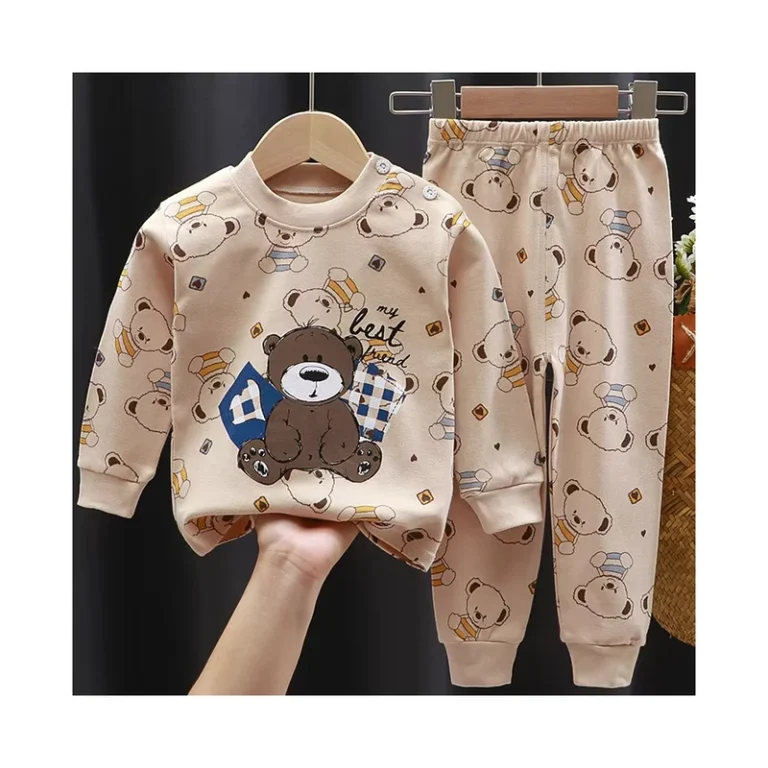 Price-Autumn-Spring-Girls-Pyjamas-Cartoon-Baby-Underwear-Two-piece-Set-Childrens-100-Cotton-Long-Johns-Suit