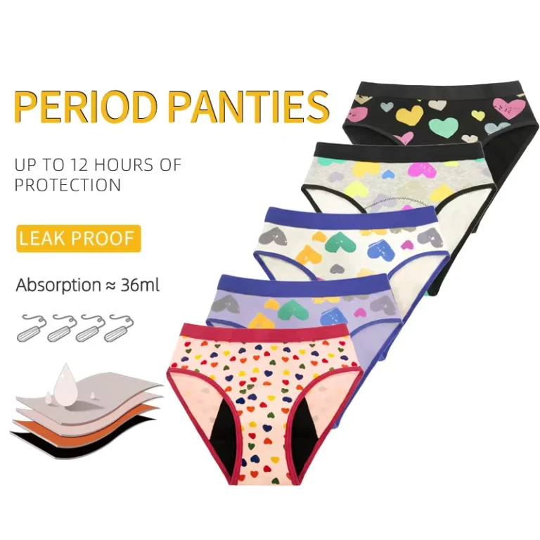 Printing-Cotton-Custom-4-Layers-Leak-Proof-Menstrual-Girls-Period-Underwear-Hipster-Panties-for-Girls