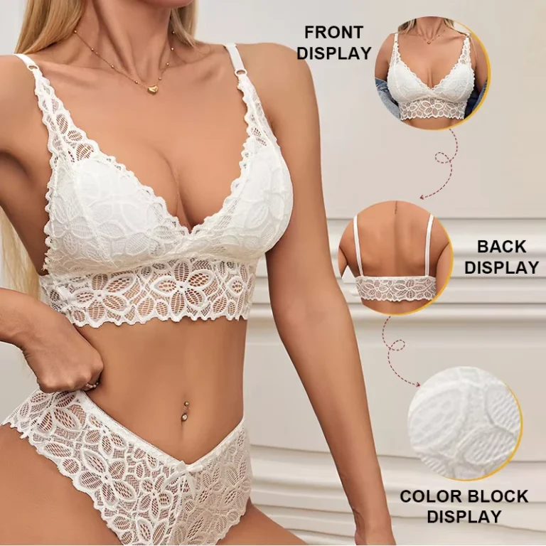 Red-Solid-Lace-Triangle-Bralette-Brief-Set-Breathable-Sexy-Wire-Free-Bras-Removable-Pads-Straps-Deep-V-Neck-Tank-Top-Underwear