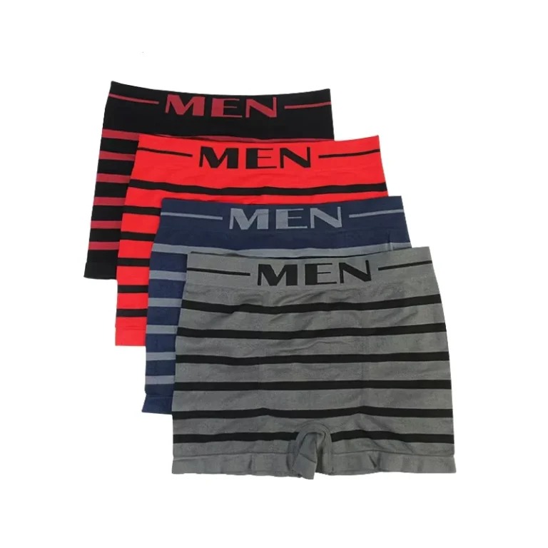 Ropa-Interior-Seamless-Mens-Underwear-MEN-Nylon-Mid-Waist-Boxer-Briefs-Striped-Boxer-Shorts-Bright-Red-Boxer-Briefs