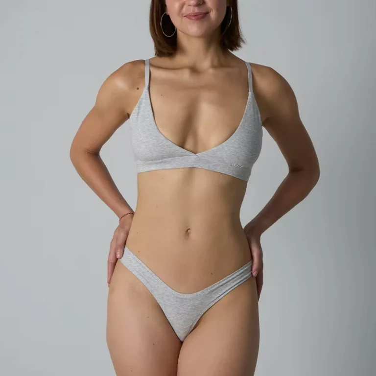 SK1233SK1233-1-Women-Two-Piece-Cotton-Spandex-Bra-Set-Sexy-V-Neck-Middle-Rise-Brief-Underwear-Set