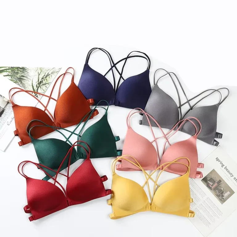 Seamless-Front-Buckle-Tube-Top-Wrapped-Chest-Strappy-Push-up-Bra-for-Women