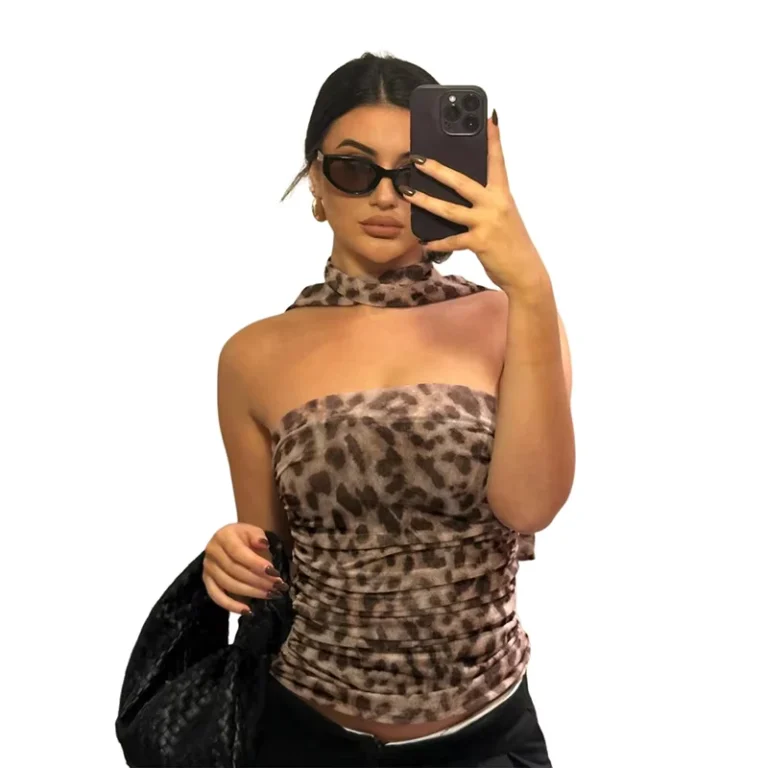 Sexy-Strapless-Top-Khaki-Leopard-Print-Backless-Club-Party-Camisole-Women-Summer-Tank-Top