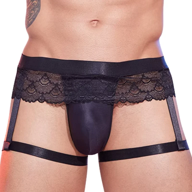 Sexy-Thongs-G-strings-Black-Lace-Breathable-Low-Rise-Mens-T-back-Underwear