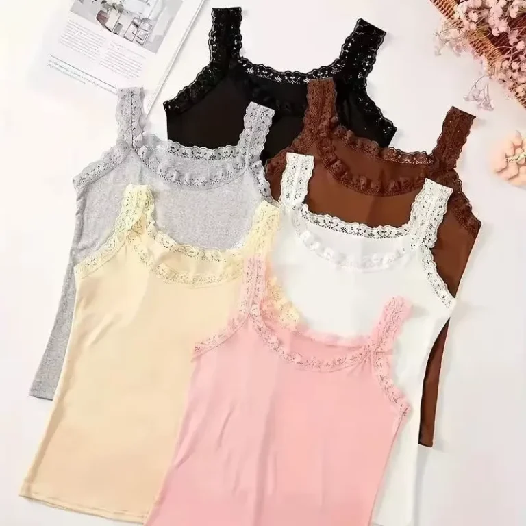 Slim-Fit-Undershirt-Sleeveless-Vest-Plus-Size-Cami-Women-Lace-Tank-Top