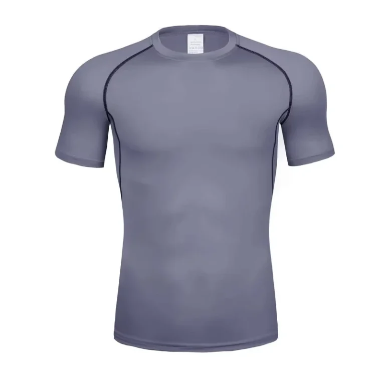 Solid-Slim-Fit-Smart-Casual-Compression-Shirts-Short-Sleeve-Quick-Dry-Sports-Base-Layer-Athletic-Undershirts-180g-Blank-Design
