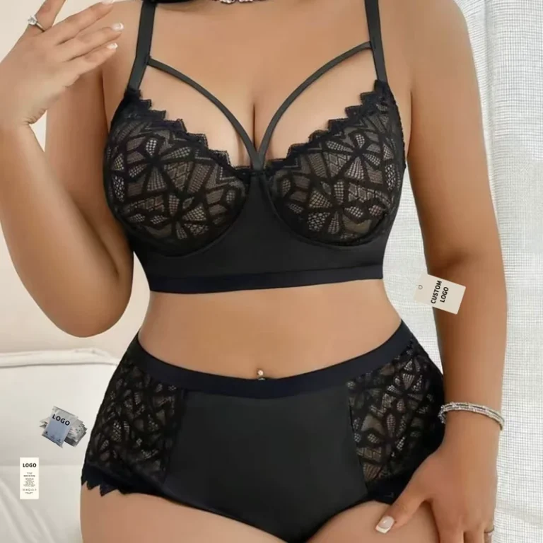 Spring-OEM-Womens-Plus-Size-Sexy-Lingerie-Sets-Lace-G-string-Mesh-See-Through-Lace-Underwear-Bra-Outfits-Intimate