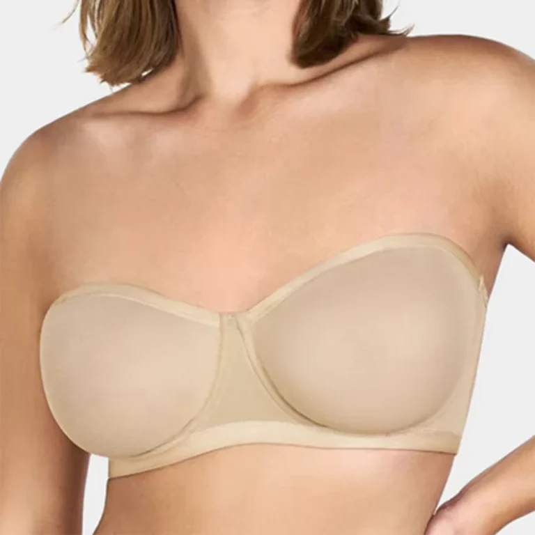 Strapless-Breathable-Mesh-Underwire-Solid-Balconette-Bra-Seamless-Support-Push-up-for-Women