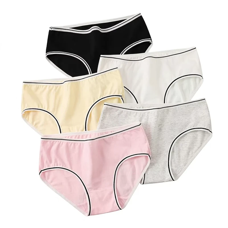 Sui Nian Pure Cotton Puberty Period Underwear for Girls Triangle Briefs Candy-Colored Mid-Waist Ages 8+ One Size Fits All