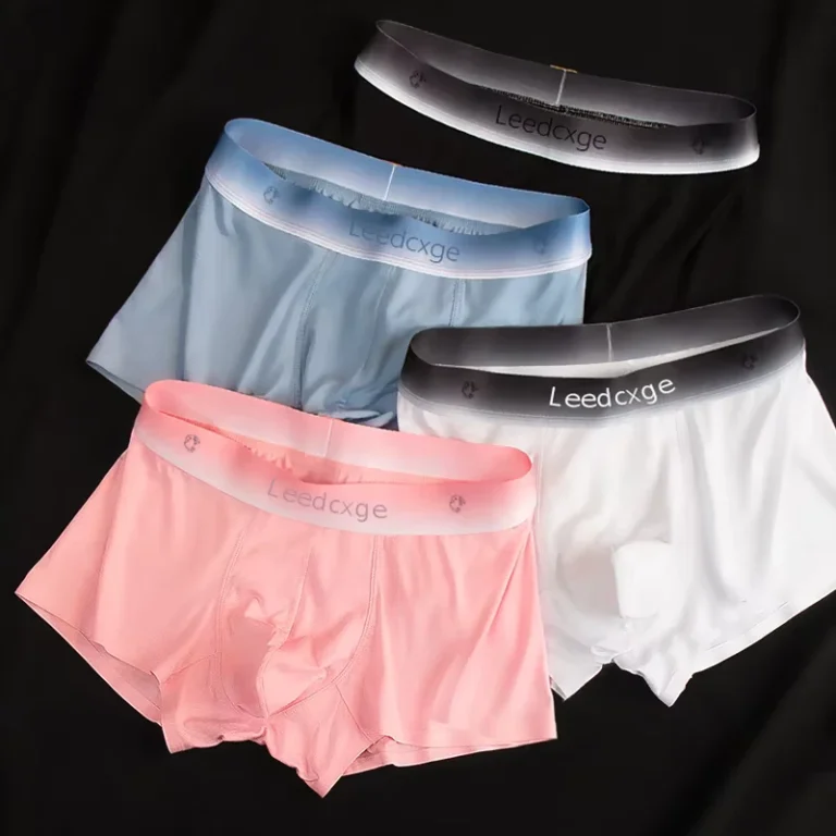 Summer-Mens-Ice-Silk-Underwear-Boxer-Briefs-Large-Size-Breathable-Antibacterial-Crotch-Adults-Mid-Rise-Seamless-Polyester