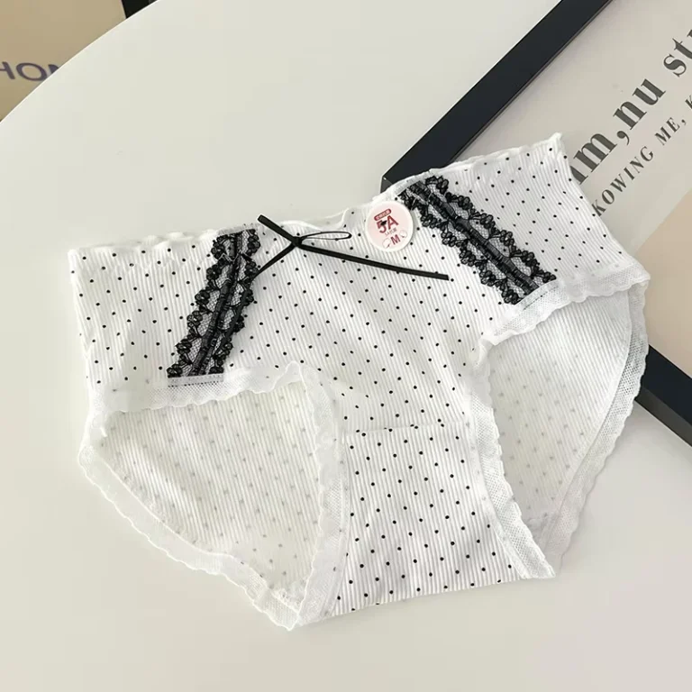 Sweet-Teen-Girl-Bowknot-Underwear-7A-Antibacterial-Cotton-Crotch-Mid-Waist-Soft-Full-Coverage-Briefs