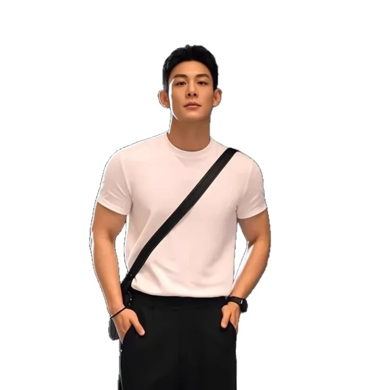 T50018-Mens-Casual-Short-Sleeve-Undershirt-Blank-Breathable-Polycotton-Fabric-Logo-Loose-Fit-Boxy-T-shirts-for-Men