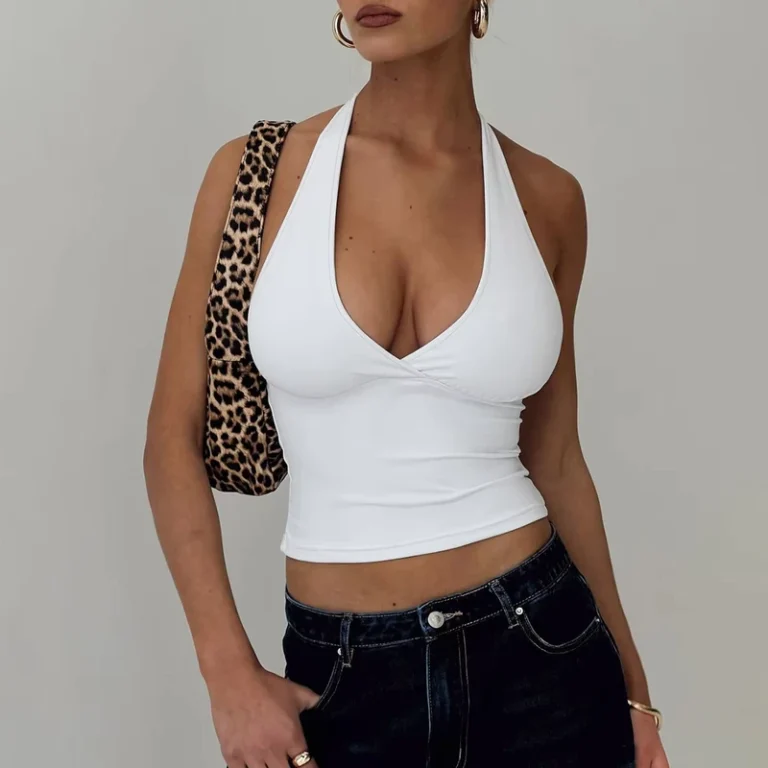Tks-Ladies-Sexy-Vest-Backless-Camisole-Crop-Top-Halter-Top-Femme-Summer