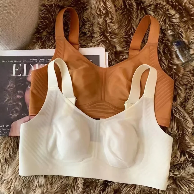 Ultra-Thin-Rabbit-Ears-Anti-Sagging-Bra-Large-Chest-Non-Rimmed-Breast-Support-Small-Slimming-Underwear-Solid-Nylon-Knitted-Cup