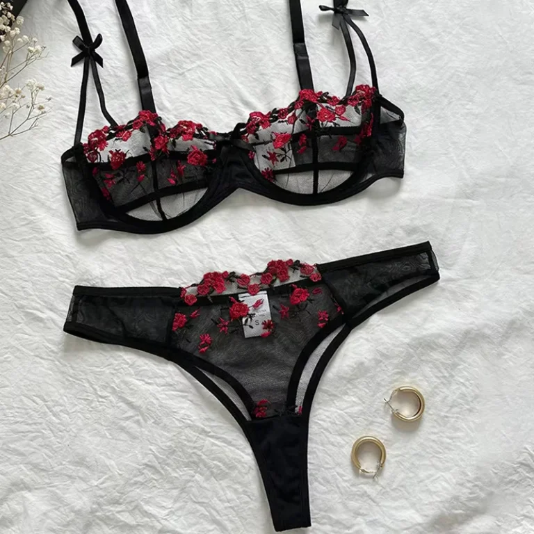 Underwear-Female-Sexy-Embroidery-Butterfly-Lace-Bra-Set-Thin-Cotton-Cup-Large-Boob-Size-Concealing-Bra-Lace-Mesh-Bra-Set
