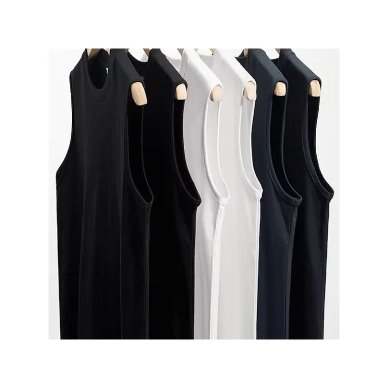 Unisex-Casual-Round-Neck-Sleeveless-T-Shirt-Breathable-Cotton-Undershirt-with-Loose-Waist-Sports-Vest-Style-for-Men-Tank-Top