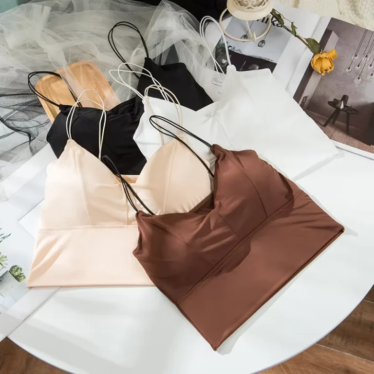 Wireless-Bra-Padded-Bralette-Underwear-Solid-V-neck-Silk-Crop-Top-Sleeveless-Womens-Tube-Top-Breathable-Seamless-Adults-Knitted