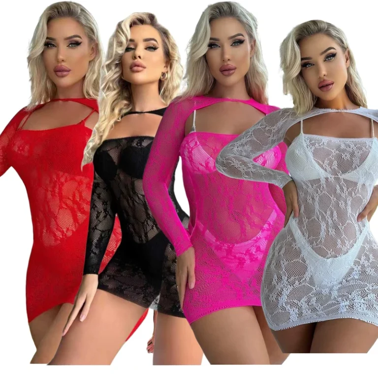 Women-Dressed-Transparent-Sexy-Underwear-Night-Stretch-Lace-Trim-Floral-Lace-Lingerie-Valentines-Lingerie-Set