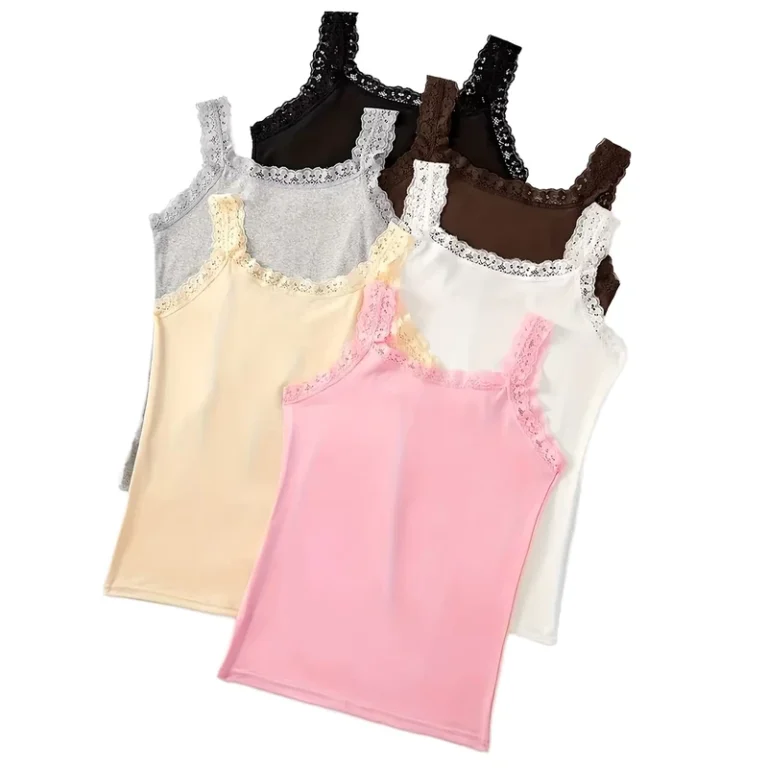 Women-Lace-Trim-Camisole-Tank-Top-Spaghetti-Strap-Satin-Modal-Slim-Fit-Basic-Inner-Layer-Undershirt-Casual-Loungewear