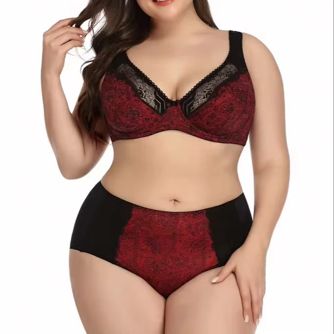 Women-Plus-Size-Bra-Sets-Bra-Brief-Sets-Sweet-Girl-Ladies-Bra-Panty-Set-Underwear