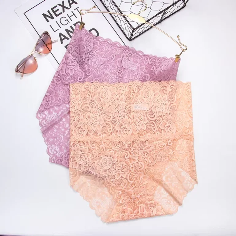 Women-Plus-Size-Nylon-Underwear-Seamless-Lingerie-Female-Sexy-Briefs-Lace-High-Waist-Shorts