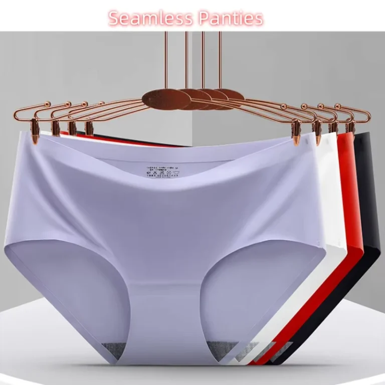 Women-Seamless-Panties-Mid-Waist-Underwear-Ice-Silk-Comfort-Underpants