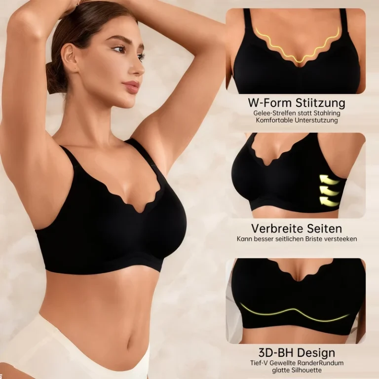 Women-Seamless-Wireless-Bra-Scalloped-V-Neck-Push-up-Bralette-Jelly-Strip-Support-Wide-Side-Soft-Comfort-Bra