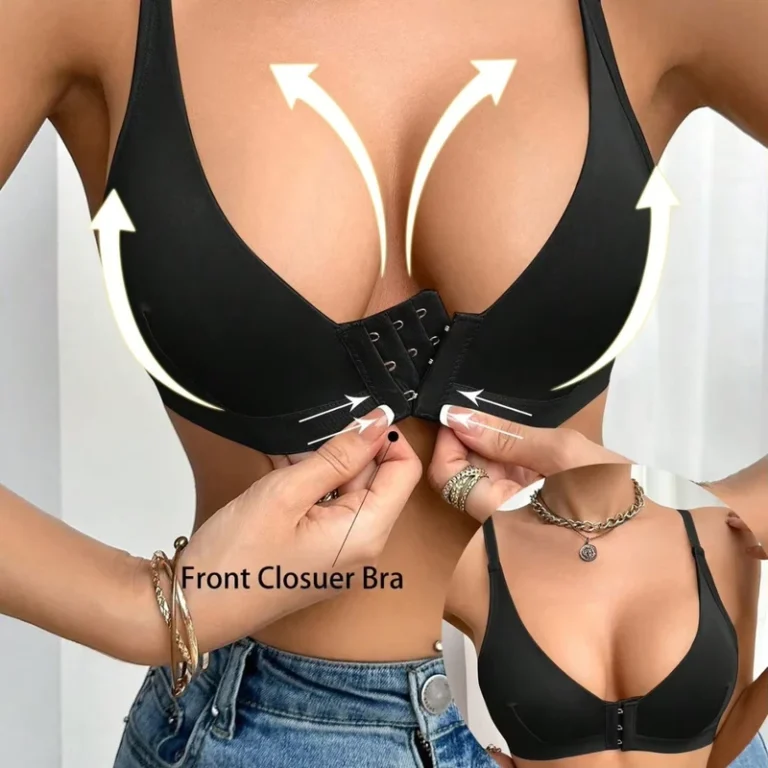Women-Wireless-Front-Closure-Wire-Free-Push-Up-Bra-Comfortable-Soft-Plus-Size-Daily-Wear-Bra