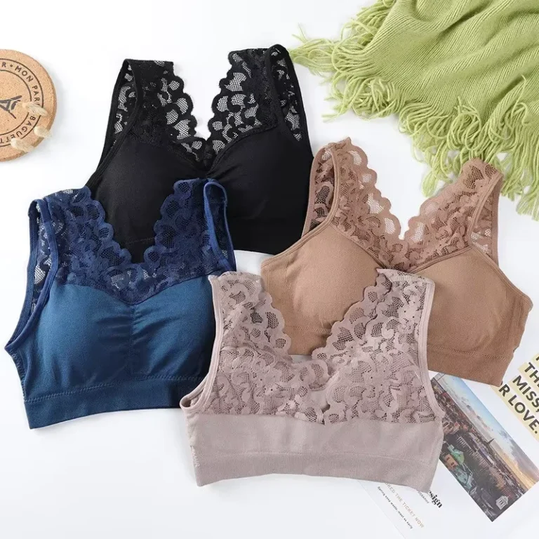 Womens-Breathable-One-piece-Embroidered-Knitted-Everyday-Lace-Seamless-Anti-Exposure-Bra-Underwear