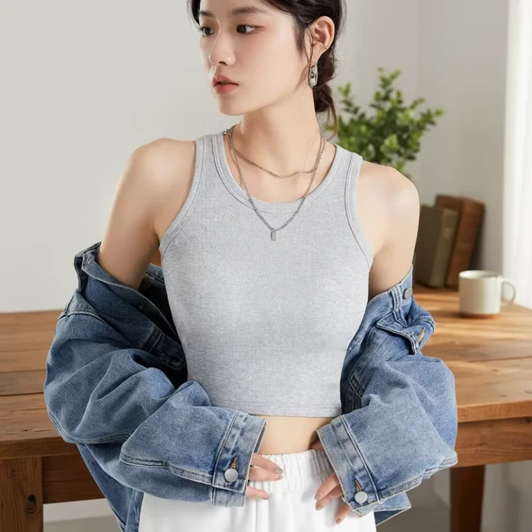 Womens-Casual-Sleeveless-Summer-Knitted-Anti-Pilling-Camisole-Custom-Short-Built-In-Bra-Tank-Top-1
