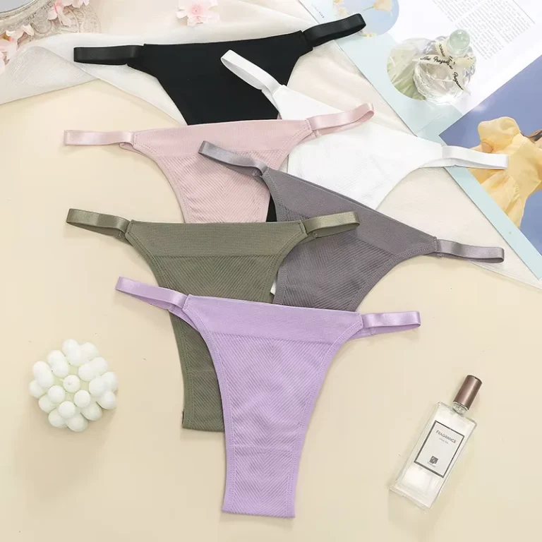 Womens-Comfortable-Thin-Thong-Seamless-Underwear-Fun-Temptation-Solid-Color-Low-Waist-Bra-Brief-Sets-Everyday-Europe-US-Size