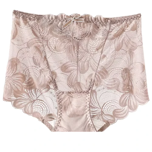 Womens-High-Elastic-Non-Binding-Breathable-Lace-Underwear-Mid-Waist-Hollow-Transparent-Triangle-Sexy-Plus-Size-Firm-Non-Marking
